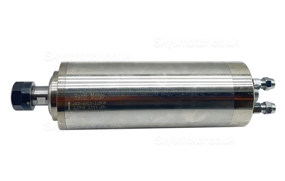 Water Cooled CNC Spindle Motor JGD-80C3-2.2KW 110V/220V/380V 2.2kW 24000RPM ER20 Collet 400Hz